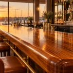 Barra de bar de restaurante de teca - Maritime Wood Products
