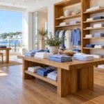 Interior de boutique de venta de teca - Maritime Wood Products